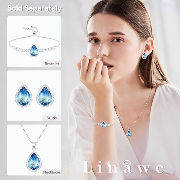 Women Stud Earrings, Teardrop Diamond Moissanite Cubic Zirconia Earrings Studs R - Picture 4 of 5